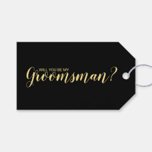 Word jij mijn groomman? Moderne Script Gift Labels Cadeaulabel