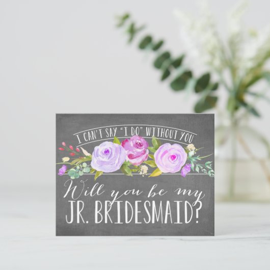 Word jij mijn junior bruidsmeisje | bruidsmeisje kaart (Staand voorkant)