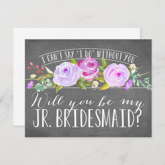 Word jij mijn junior bruidsmeisje | bruidsmeisje kaart (Voorkant / Achterkant)