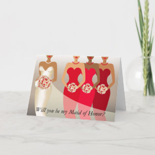 Word jij mijn Maid of Honor? bruidsfeest Rood