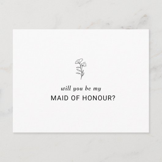 Word jij mijn Maid of Honor Uitnodiging Briefkaart (Voorkant)