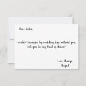 Word jij mijn Maid of Honor? voorstel Kaart (Achterkant)