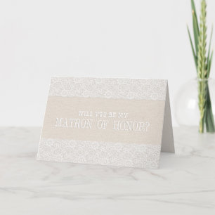 Word jij mijn matron van eer?   Rustic Burlap