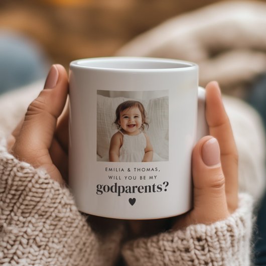 Word jij mijn peetouders fotovoorstel? koffiemok
