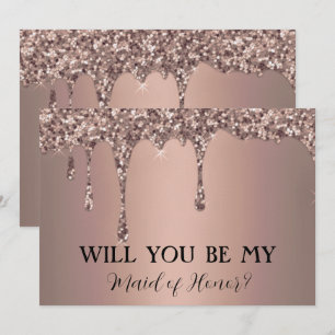 Word jij mijn Roos Gold Sparkle Glitter Drips Save The Date