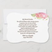 Word jij m'n bruidsmeisje? Romantische Rozen Kaart (Achterkant)