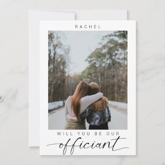 Word jij onze Officiant Minimal Photo Modern? Kaart (Voorkant)