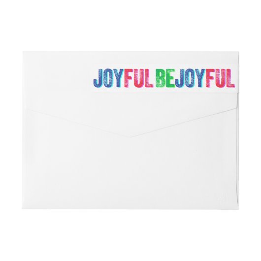 Word Joyful Colorful Holiday Letterpress Custom (Achterkant)
