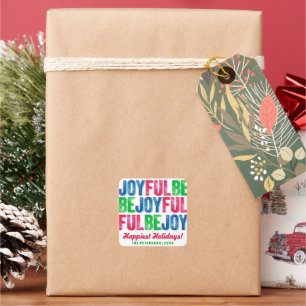 Word Joyful Colorful Kerstfeestelijke e-mail Vierkante Sticker