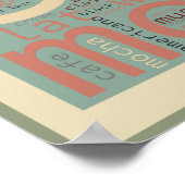 Word-kunst in het menu Koffie Poster (Hoek)