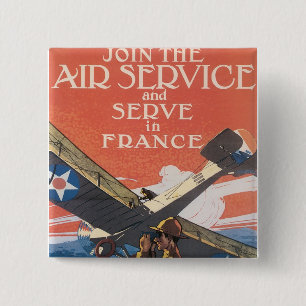 Word lid van de Dienst van de Lucht Vierkante Button 5,1 Cm