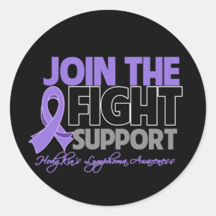 Word lid van de Fight Support Hodgkins Lymphoma Aw Ronde Sticker