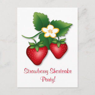 Word lid van onze Strawberry Shortcake Party Briefkaart
