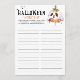 Word List Game voor Halloween-groep