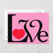 Word Love Heart Briefkaart (Voorkant / Achterkant)
