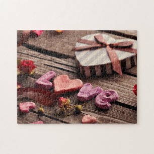 Word Love with Heart Shaped Valentijnsdag Gift Legpuzzel