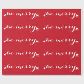 Word 'Merry Script Red & White Kerstfeestdag' Cadeaupapier (Vlak)