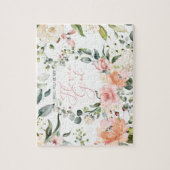 Word Mijn Bloemenmeisje Pink Floral Script Legpuzzel (Verticaal)