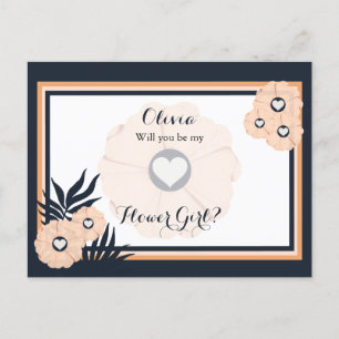 Word mijn Bloemenmeisje Wedding Floral Briefkaart