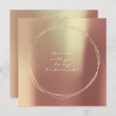 Word mijn Bridesmaid Copper Roos Gold Kaart (Voorkant / Achterkant)