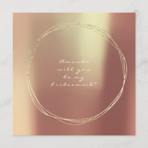 Word mijn Bridesmaid Copper Roos Gold Kaart