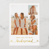 Word mijn Bridesmaid Funny Foto Folie Uitnodiging (Voorkant)