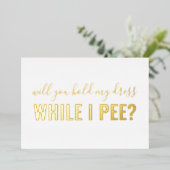 Word mijn Bridesmaid Funny Foto Folie Uitnodiging (Staand Voorkant)