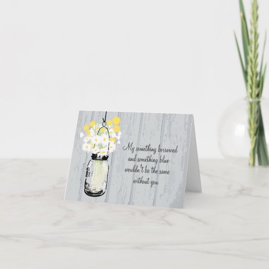Word mijn Bridesmaid - Mason Jar en Wildbloemen (Voorkant)
