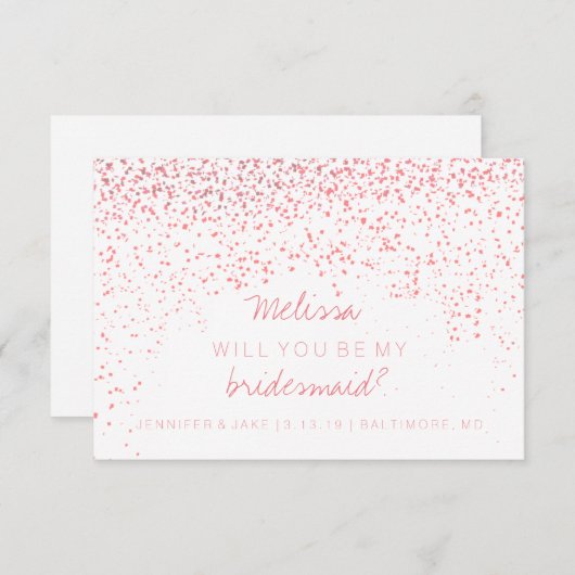 Word mijn briefkaart - Confetti roze (Voorkant / Achterkant)