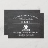 Word mijn Ring Bearer Card - Rustisch Chalkboard Bedankkaart (Voorkant / Achterkant)