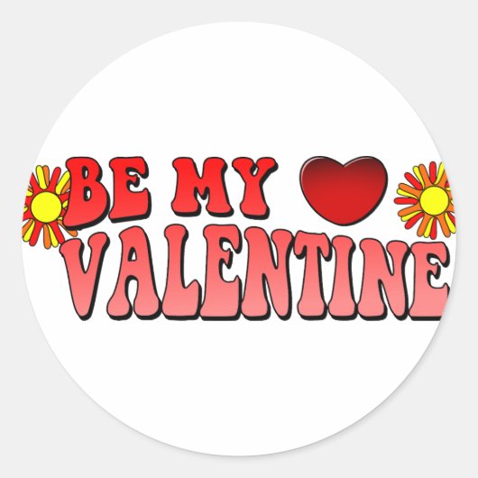 Word mijn Valentijn Groovy-tekst Ronde Sticker (Voorkant)