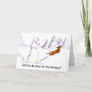 Word Mine Weiner Dog-kerstkaart Feestdagen Kaart
