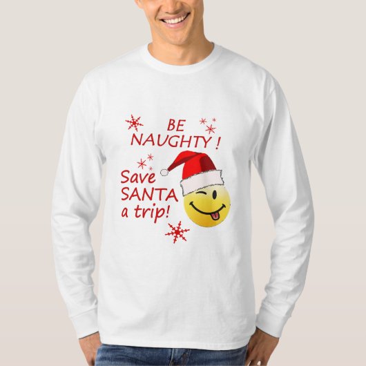 Word Naughty Funny Shirt voor Kerstmis (Voorkant)