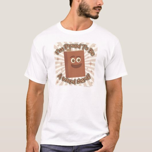 Word Nerd Book Fun Reader Cartoon Design T-shirt (Voorkant)