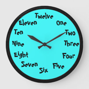 Word-nummers wandklok grote klok