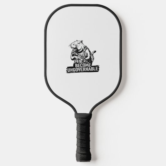Word Onbestuurbaar Baby Moo Deng Funny Gezegde Tan Pickleball Paddle (Voorkant)