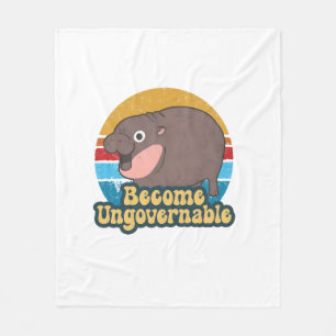 Word onbestuurbaar Grappig Baby Hippo Moo Deng Fun Fleece Deken
