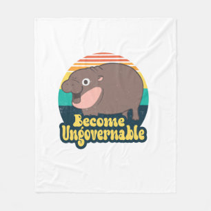 Word onbestuurbaar Grappig Baby Hippo Moo Deng Fun Fleece Deken