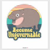 Word onbestuurbaar Grappig Baby Hippo Moo Deng Fun Sticker (Vel)