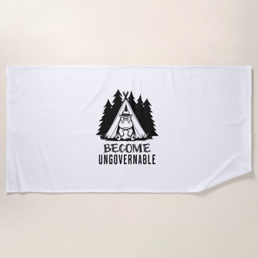 Word onbestuurbaar Grappig Baby Hippo Moo Deng Fun Strandlaken (Voorkant)