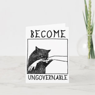 Word Onbestuurbaar - Zwarte Kat Bijt Hand Grappig Kaart