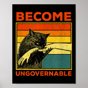 Word Onbestuurbaar - Zwarte Kat Bijt Hand Grappig Poster