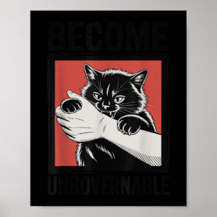 Word Onbestuurbaar - Zwarte Kat Bijt Hand Grappig Poster