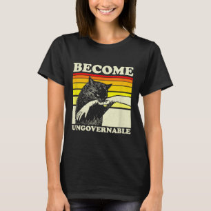 Word Onbestuurbare Zwarte Kat Bijten Hand Grappig T-shirt
