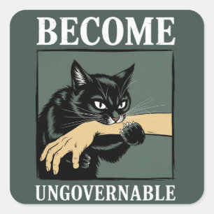 Word onhandelbaar Grappig Dieren Anarchie Cadeau K Vierkante Sticker