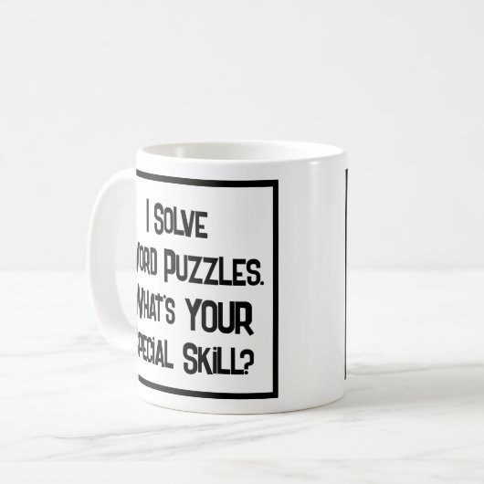 Word Puzzles Compétence Spéciale. Café Mug (Devant gauche)