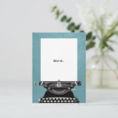 "Word."  schrijfmachine Turquoise Briefkaart (Staand voorkant)