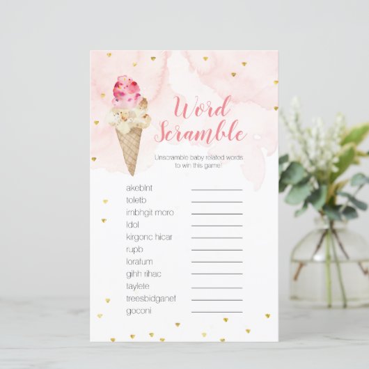 Word Schroefbare game Roze Blush-ijs (Staand voorkant)