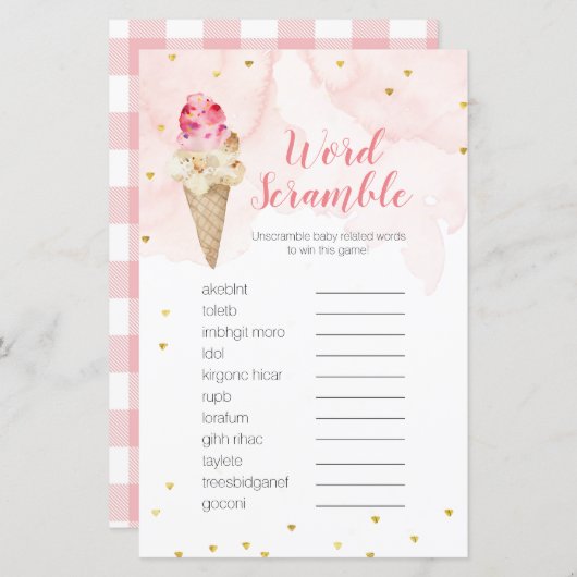 Word Schroefbare game Roze Blush-ijs (Voorkant / Achterkant)