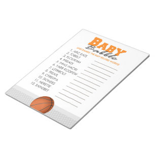 Word Scramble Basketbal Baby shower Game Pack Notitieblok